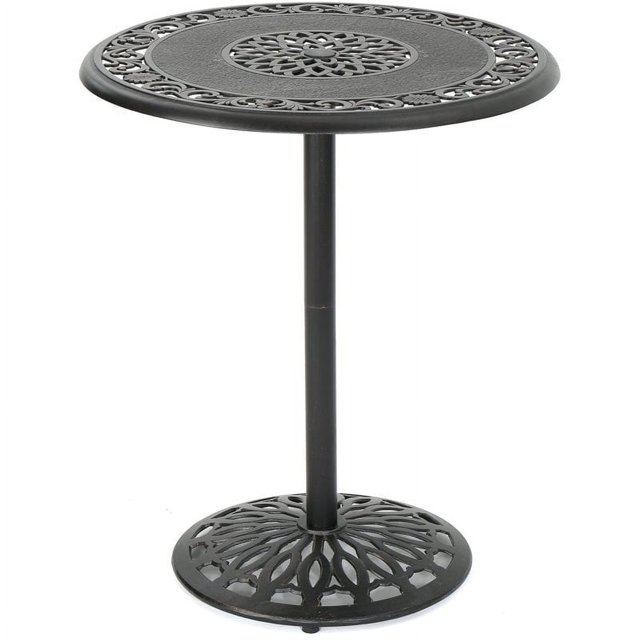 Noble House Hannah Outdoor Shiny Copper Cast Aluminum Bar Table