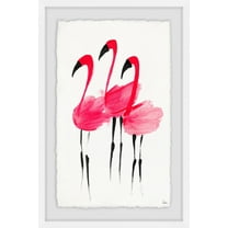 Marmont Hill Flush Flamingoes Framed Wall Art