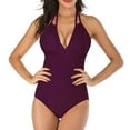 thumbnail image 5 of Dgankt Women's One Piece Swimsuit Tummy Control Cutout Hanging Neck Bathing Suit Backless Swimwear,Sizes S-2XL, 5 of 5