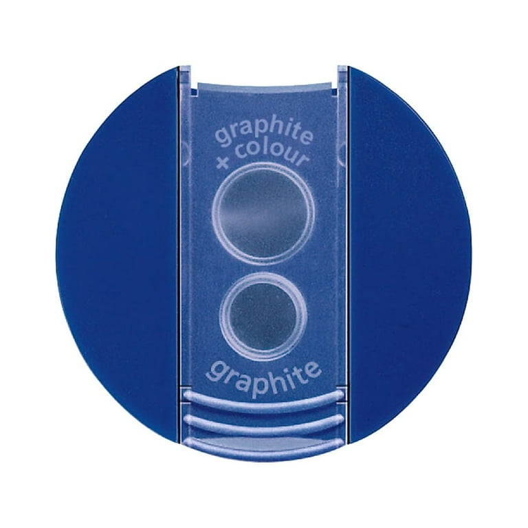 Handheld Manual Double-Hole Plastic Sharpener, 1.57 x 1.65 x 2.2, Blue/Silver, 6/Box Handheld Manual Double-Hole Plastic Sharpener, 1.57 x 1.65 x 2.2, Blue/Silver, 6/Box
