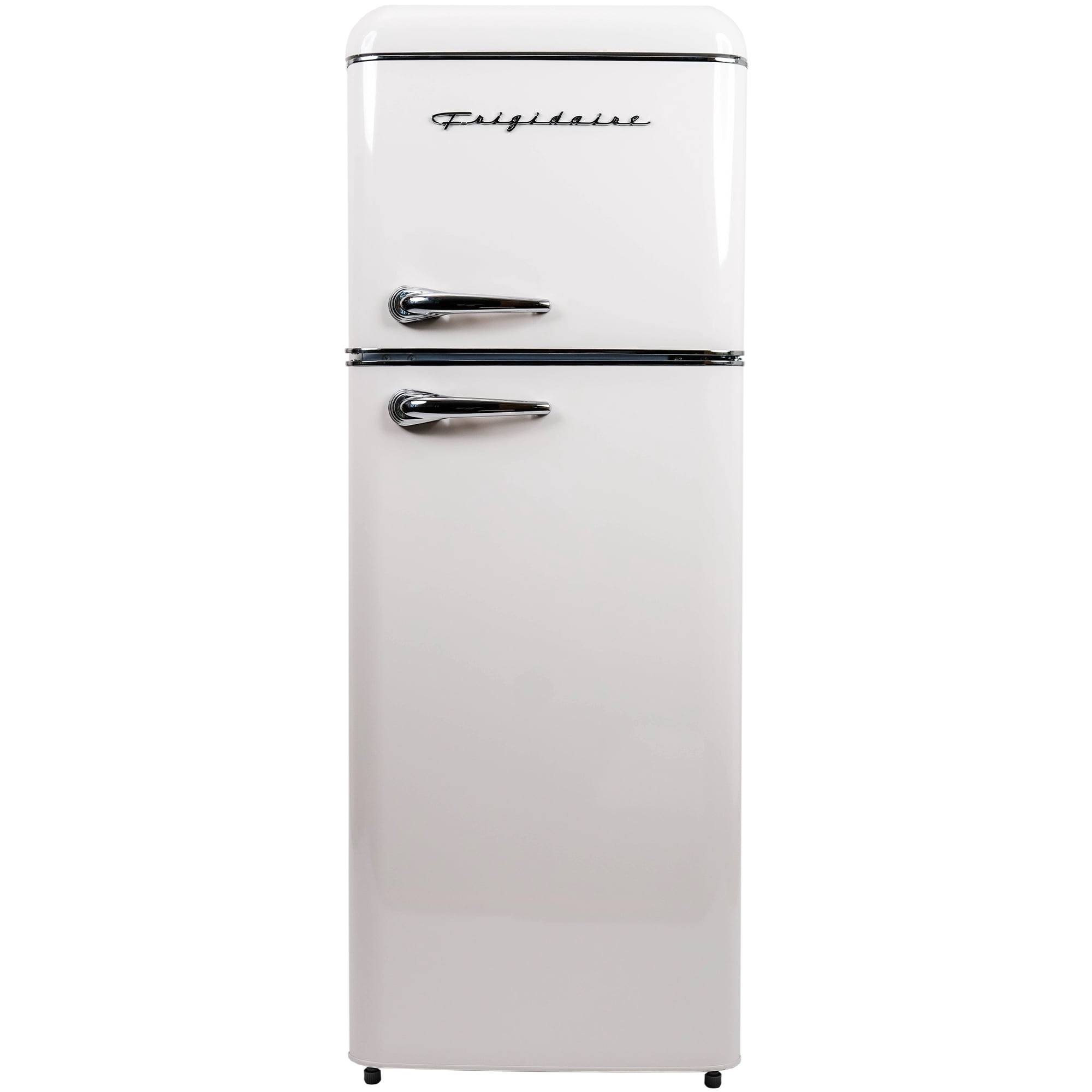 Frigidaire 7.5 Cu. ft. Retro Refrigerator, Apartment Size Top Mount Fridge with Chrome Handles, Cream EFR756