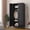 71"H-Square-Black, variant on UNICOLY Metal Wardrobe Cabinet with Hanging Rod, 71" Tall Armoire Wardrobe Closet with 2 Doors and Adjustable Shelves, White Clothing Storage Cabinets