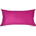 thumbnail image 2 of Coolnut Pure Plain Deep Pink Zipped Velvet Pillowcases 20x40 in, Soft and Cozy Decor Giftsative Plush Pillow Case with Hidden Zipper for Bedroom, Sofa, Couch434, 2 of 7