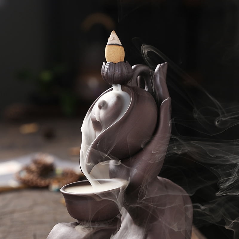 Buddha Hand Series Backflow Incense Burner Indoor Smoke Waterfall Incense Holder Creative Teapot Shaped Ceramic Incense Burner