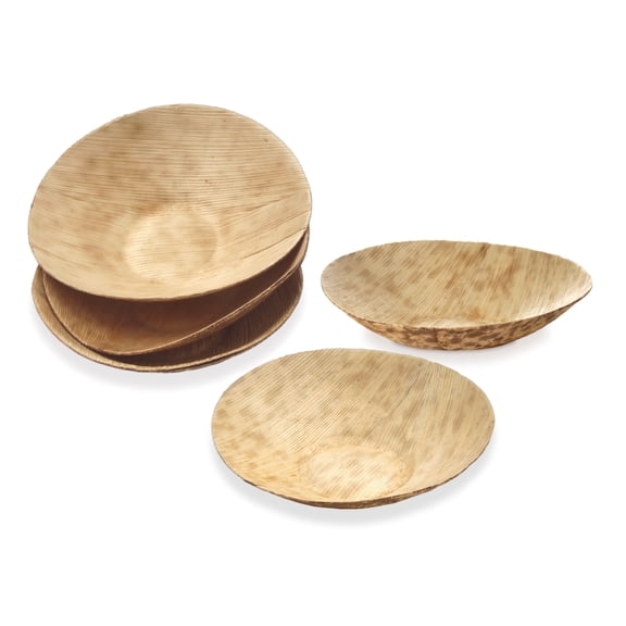 BambooMN Brand - Premium Bamboo Leaf Shallow Bowls