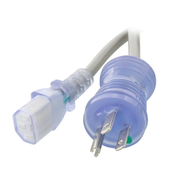 Kaybles Hospital Grade Power Cord - 18AWG 10A, NEMA 5-15P/IEC320 C13, Green Dot, UL Listed, SJT, 10 Feet power cable