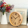 thumbnail image 5 of Yammee Table Clock 8Inch Wooden Decorative Desktops Clock Battery Operated Wall Clock, 5 of 15