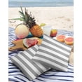 thumbnail image 3 of Outdoor Waterproof Throw Pillow Covers Set of 2 Classical Stripe Decorative Pillowcases Square Outdoor Pillows Cushion Case 18x18 Inch Grey Patio Pillows for Couch Sofa Bed Garden, 3 of 7