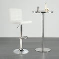 thumbnail image 4 of Costway Adjustable Armless Bar Stool Swivel Kitchen Counter Bar Chair PU Leather White, 4 of 9