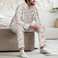 thumbnail image 7 of Fuzoiu Cute ribbons set Print Men's Long-Sleeved Pajama,Lounge Button Down Nightwear,Mens Notch Collar Pajama Set-X-Large, 7 of 7