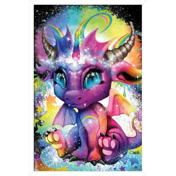Sheena Pike - Rainbowcorn - Lil DragonZ Wall Poster, 14.725" x 22.375", Framed