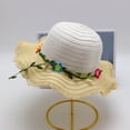 thumbnail image 2 of THDHVS Girls Hat,Wide Brim Straw Sun Hat Cute Style UPF Breathable Outdoor Beach Summer Hat for Kids Random Accessories Color,Kids Hat Beige Free Size, 2 of 4