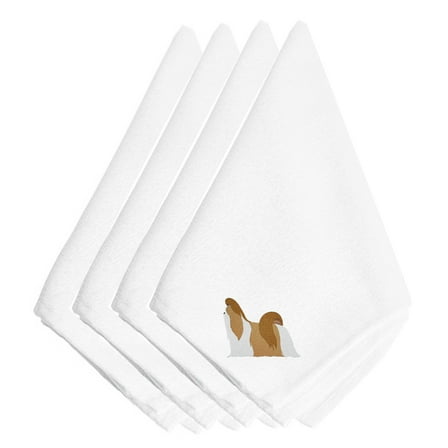 Carolines Treasures BB3446NPKE Shih Tzu Embroidered Napkins Set of 4 20 x 20 multicolor