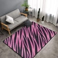 thumbnail image 2 of Area Rugs For Living Room Decor - Pink Black Zebra Print Striped Anti Slip Throw Washable Rugs 3x5 For Bedroom, Soft Indoor Carpet For Bedroom Living Room 60x39In, 2 of 5