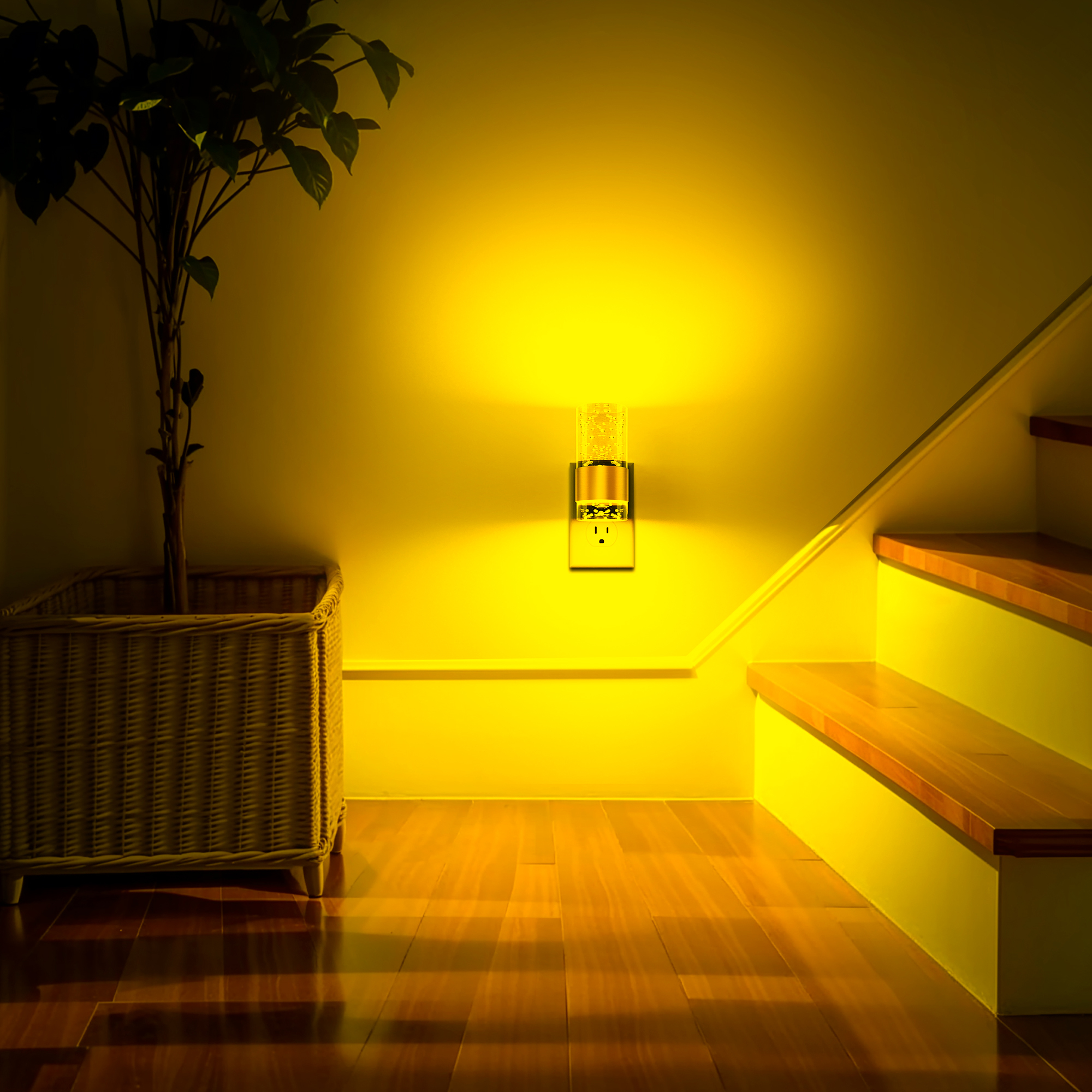 LOHASLED 2 Pcs Black & Brass Smart RGB+Warm White Night Light