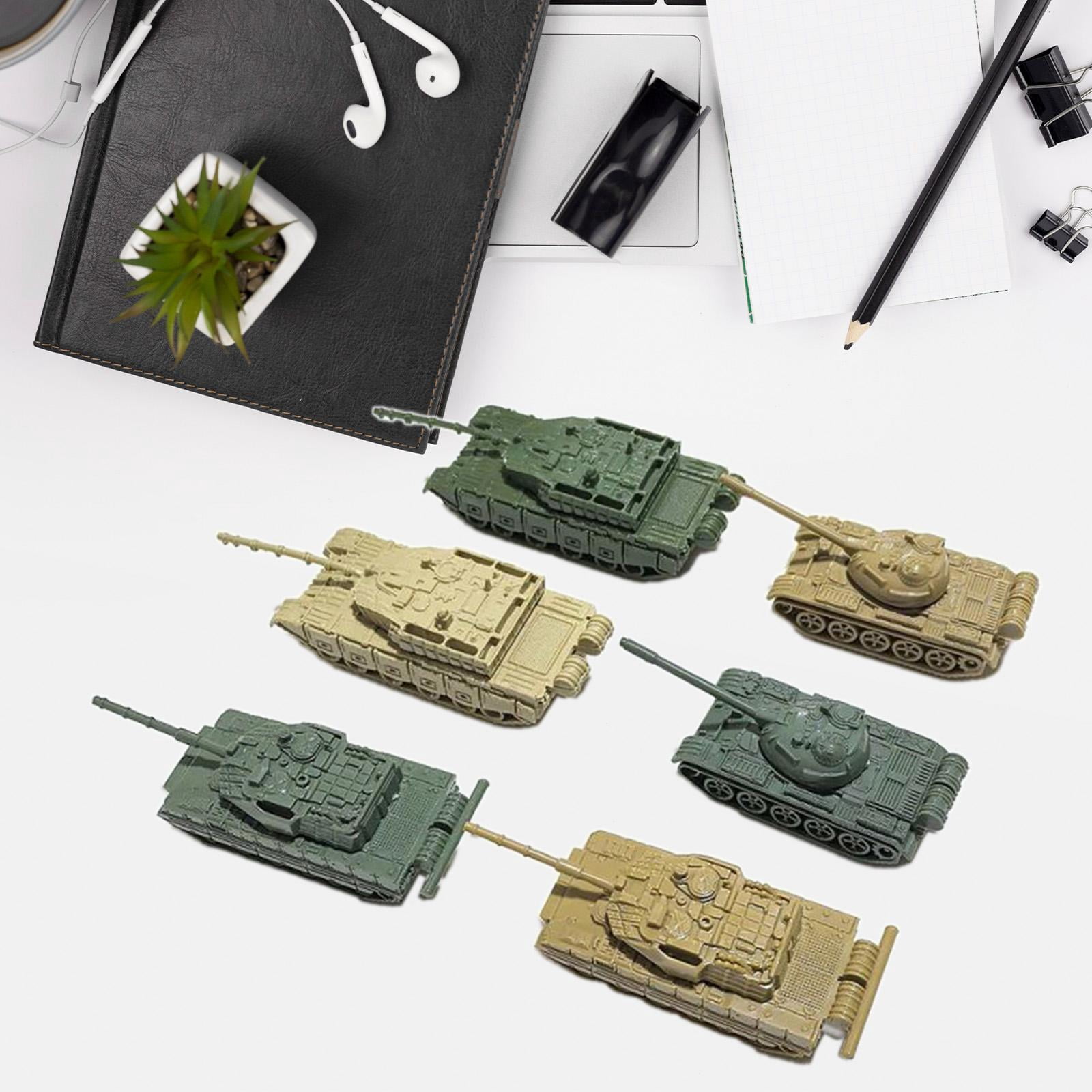 JWQFBC 6 Pieces Tank Model Building Kit DIY Assembly 1:144 Scale Miniature Collectibles Style A