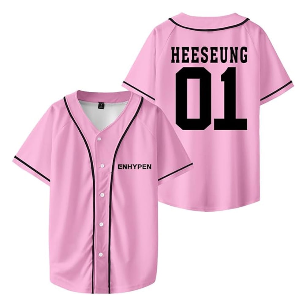 ENHYPEN ヒスン　Walmart ENHYPEN HEESEUNG Merch V-Neck Shirts Baseball Jersey Shirt Women