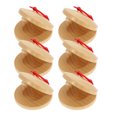 thumbnail image 1 of EXHUMKY Instrument Rythmique Lot de 6 Castagnettes Bois Kaki Entraînement Rythmique 5.3X5.3X1In, 1 of 6