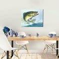 thumbnail image 5 of Logiee Largemouth Bass jumps out of water Print Canvas Wall Art ,Art Poster,Canvas Decorative Picture,Decor Wall Pictures for Living Room Bedroom Bathroom,Ready to Hang, 5 of 6