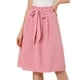 thumbnail image 1 of Allegra K Falda midi vintage de cintura alta elástica con cinturón para mujer Corazones rosados XS, 1 of 6