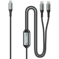 thumbnail image 1 of USB C Cable 2-in-1, Long 6ft USBC to Dual USB-C, USB C 140W Max PD Charging Type C Splitter for iPhone 16/15, MacBook, iPad, Carplay&Android Auto,Cellphone,Tablet and All USBC Device, 1 of 6