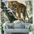 thumbnail image 4 of PRATYUS  Chinese Art Painting Chinese Brush Landscape Ink Flower and Bird Painting Asian Tapestry Silk Scroll Painting Decor Wall Hanging Painting (Tiger) 40x60inch, 4 of 6