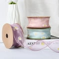 thumbnail image 5 of 10 Yards 1 5/8 Inch Pink Daisy Trim Floral Print Organza Chiffon Ribbon Sun Flower Transparent Sheer Printed Ribbons Bulk with Spool, 5 of 9