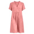 thumbnail image 6 of Ruimatai Women's V-Neck Short Sleeve Loose Fit Casual Midi Dresses for Women Summer Everyday & Beach Vacation Wear, 6 of 9