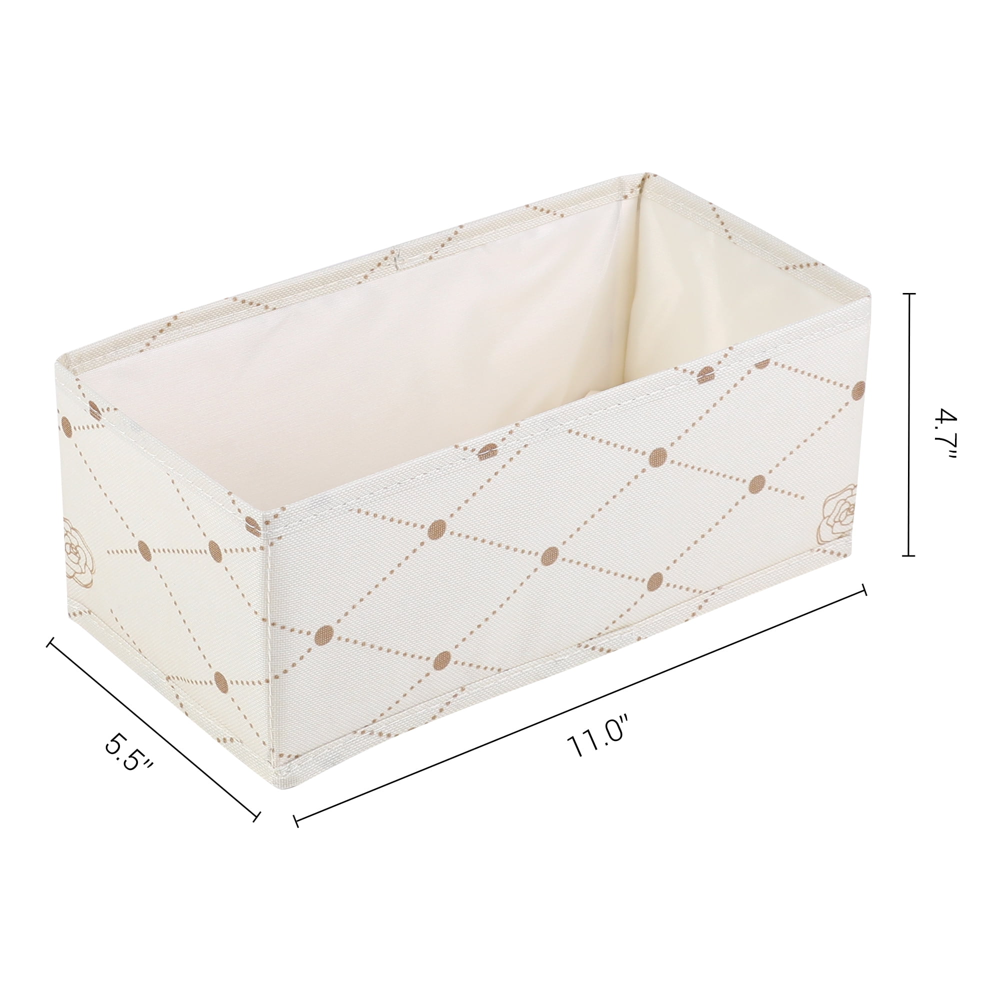 Unique Bargains 3 Pcs Collapsible Storage Cube for Closet Organizers Beige 11"x5.5"x4.7"