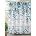 thumbnail image 2 of Fsddascl Blue Eucalyptus Leaves Shower Curtain Set - Long 72" x 84" Washable Bathtub Curtain with 12 Hooks, Watercolor Plants Floral Wooden Waterproof Fabric Stall Shower Curtains for Bathroom, 2 of 6