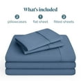 thumbnail image 3 of Bare Home Premium 1800 Collection 5-Piece Bed Sheet Set, Split King, Coronet Blue, 3 of 11