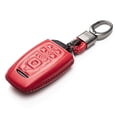 thumbnail image 2 of Vitodeco Genuine Leather Smart Key Fob Case Cover Compatible with Lincoln Continental, MKC, MKZ, MKX (2017 - 2022), Navigator (2018 - 2022), Nautilus (2020 - 2022) - 5 Buttons, Red, 2 of 5