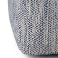 thumbnail image 3 of Nate Boho Square Pouf in Patterned Denim Blue Melange Cotton, 3 of 6
