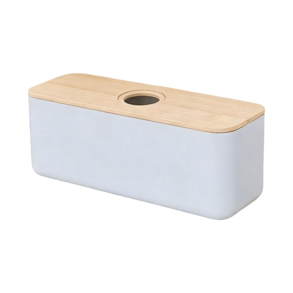Panera con tapa de madera, elegante recipiente para bocadillos, donas y panes caseros. tapa del agujero azul
