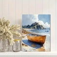 thumbnail image 2 of Wooden Rowboat and Castle Canvas Print/Wall Art Perfect for Beach House Decor Coastal Living Room Nautical Themed Seaside Cottage Summer Home Decoration, 2 of 8