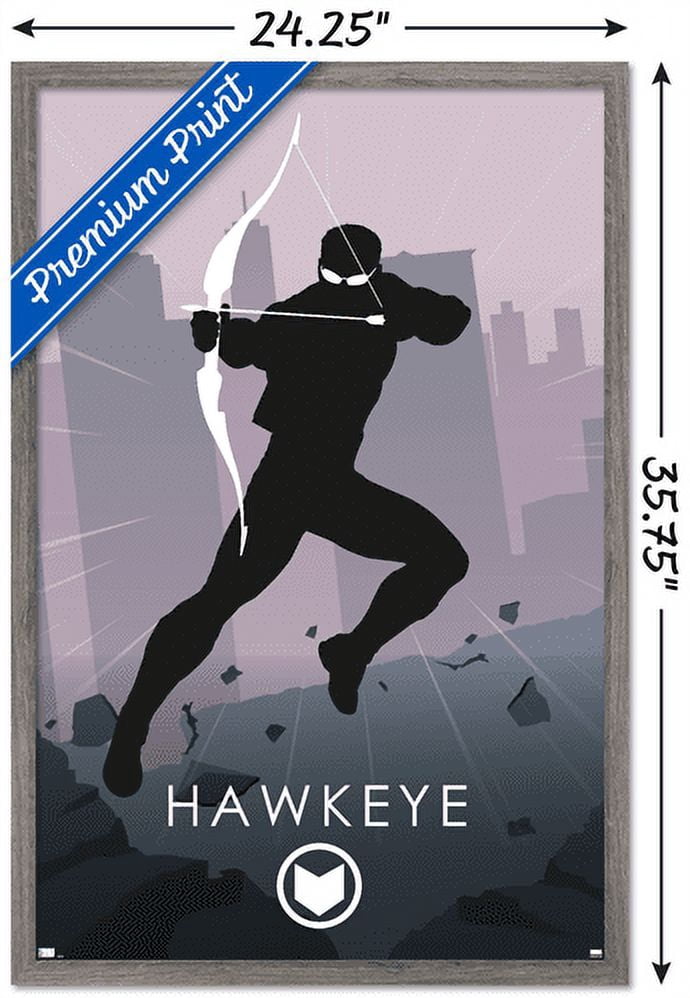 Marvel Comics - Hawkeye - Minimalist Wall Poster, 22.375" x 34", Framed