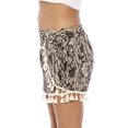 thumbnail image 2 of Just Love High Waisted Women Shorts - Summer Pom Pom Beach Shorts (Black/Cream Vintage, Small), 2 of 2