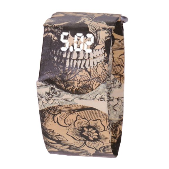 Novelty Paper Band Wristwatch for Men Women Teens Breathable Led Digital Watch