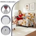 thumbnail image 6 of Xoenoiee Orange Yellow Flowers Print Reclining Loveseat Cover, 6 Piece Polyester Fabric Stretch Loveseat Reclining Sofa Covers, Washable Furniture Protector with Elastic Bottom, 6 of 6