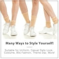 thumbnail image 5 of Basico Lightweight Slouchy socks for women | Beige Slouch Socks for Girls | Scrunch Socks | (6PK, Shoe Size 5-9 1/2), 5 of 6