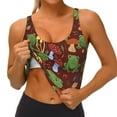 thumbnail image 4 of Lsque Frogs and Mushrooms Printed Women'S Sports Bra, Compression, Moisture Wicking, High-Impact Sports Bra For Women,Supportive sports bra-XX-Large, 4 of 9