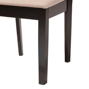 Baxton Studio Florencia Modern Beige Fabric and Espresso Brown Finished Wood 2-Piece Dining Chair Set