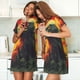 thumbnail image 4 of Fotbe Hawaiian Style Bald Eagle Bata de Dormir para Mujer con Estampado, Camisón de Algodón de Manga Corta, Ropa de Dormir Casual, 4 of 6