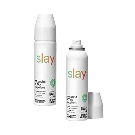 Slay Mosquito & Tick Repellent Spray - Naturally-Based Active Ingredient, DEET Alternative, 4 oz., 2 Pack (VB21030)