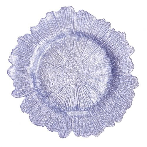 Koyal Wholesale 13'' Flora Glass Charger Plate (Set of 4)