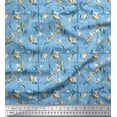 thumbnail image 1 of Soimoi Moss Georgette Fabric Check,Leaves & Floral Artistic Printed Craft Fabric by The Yard 42 Inch Wide, 1 of 1