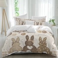 thumbnail image 2 of Brown Spring Easter Bedding 3 Piece Duvet Cover Set Twin Size, Bunny Colorful Eggs Botanical Soft Microfiber Comforter Cover with Zipper Closure & Pillowcases, Wrinkle & FadeResistant Quilt Cover, 2 of 9