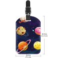 thumbnail image 6 of Square 2Pack PU Leather Space Universe Planet Cruise Luggage Tag with Privacy Cover and Name ID Tag for Travel Handbags Backpacks Luggage Tags, 6 of 6