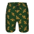 thumbnail image 3 of Disketp Men's Swim Trunks Hawaiian Breathable Surf Beach Swimsuits Mesh Lining Beach Shorts with Pockets-Hohey Bee, 3 of 7