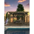 thumbnail image 4 of Garvee Cedar Pergola 10 Ft x 12 Ft x 7.5 Ft,  Charcoal Wood Pergola with Leak Proof Canopy, Grey, 4 of 7
